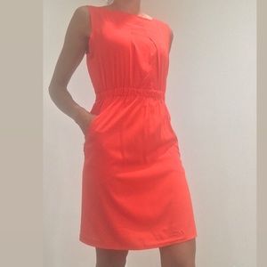 Lightweight Red/Orange Dress ,Zipper Pockets